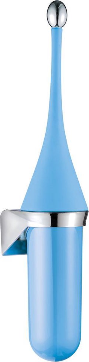 WillieJan Marplast Toiletborstel A65801AZ- Muurbevestiging - Blauw met chroom - vervangbare nylon borstel kop