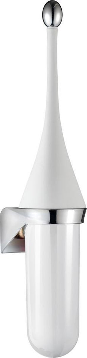 WillieJan Marplast Toiletborstel A65801BL- Muurbevestiging - wit met chroom - vervangbare nylon borstel kop