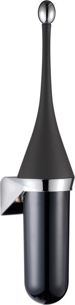 WillieJan Marplast Toiletborstel A65801NE- Muurbevestiging - Zwart met chroom - vervangbare nylon borstel kop