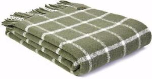 Wollen Plaid Chequered Check Olive