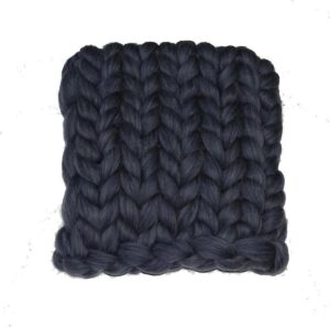 Wollen deken / woondeken / plaid XXL merino wol - lontwol 80 x 120 cm Melange jeansblauw