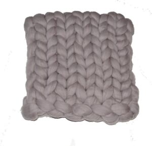 Wollen deken / woondeken / plaid XXL merino wol - lontwol 80 x 120 cm Warm grijs