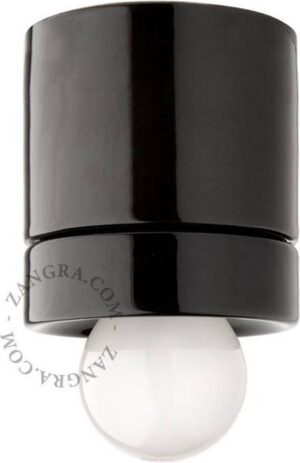 Zangra Plafondlamp - zwart porselein