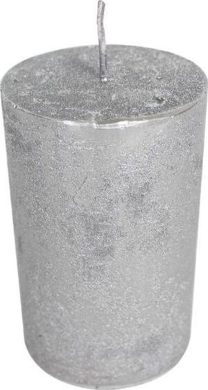 Zilverkleurige Stompkaars (8 x 5 cm)