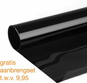 Zwarte Raamfolie Zonwerend - 75x900 cm - Zelfklevend
