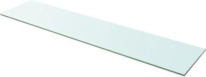 Zwevende Wandplank Glas 110x25cm (Incl fotolijst) - Boekenplank - Muurplank - Wandrek - Boeken plank