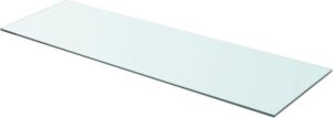 Zwevende Wandplank Glas 90x30cm (Incl fotolijst) - Boekenplank - Muurplank - Wandrek - Boeken plank