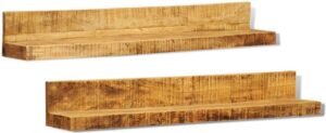Zwevende Wandplanken 3 stuks Bruin Hout (Incl fotolijst) - Boekenplank - Muurplank - Wandrek - Boeken plank