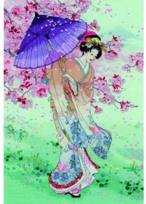borduurpakket 01145 geisha met parasol