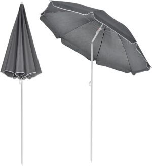 [casa.pro]® Kantelbare strandparasol - parasol - Grijs