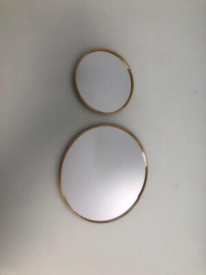 decoratie spiegel rond/goud ( 2 stuks)