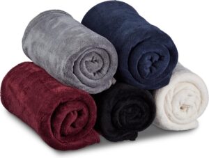 relaxdays - fleece deken groot - verschillende kleuren - plaid - drogerbestendig donkerblauwe