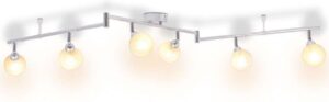 vidaXL Plafondlamp met 6 lampenkappen G9 chroom