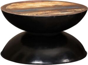 vidaXL Salontafel 60x60x33 cm massief gerecycled hout zwart
