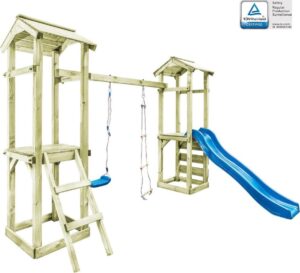 vidaXL Speelhuis ladder. glijbaan en schommel 300x197x218 cm FSC hout
