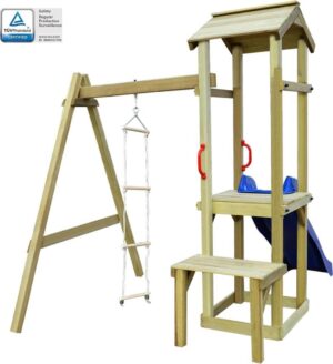 vidaXL Speelhuis met glijbaan en ladder 228x168x218 cm FSC hout