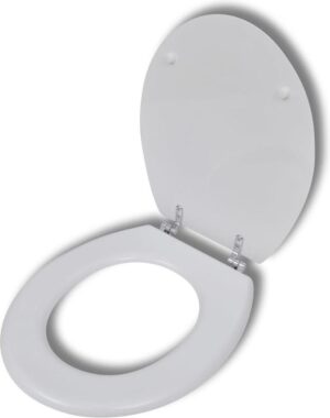 vidaXL Toiletbril hard-close simpel ontwerp MDF wit