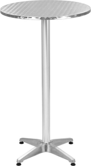 vidaXL Tuintafel 60x(70-110) cm aluminium zilverkleurig