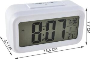 Digitale wekker | Alarmklok | temperatuurmeter | Groot display | Snooze knop | verlichting | Wit