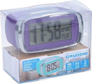 Digitale wekker/alarm klok paars met kalender functie