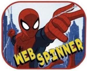 Marvel Zonnescherm Spider-man 2 Stuks 45 X 36 Cm + Kleurplaat