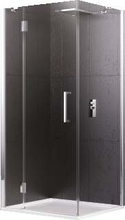 Novellini Louvre GF douchedeur hoogte 1950mm type deur draai met vast paneel deur veiligheidsglas