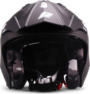 SOXON SR-400 Mono BLACK - Zwarte jethelm, scooter helm, motorhelm dames, heren met zonnescherm en vizier, hoofdomtrek 53-54 cm Small S