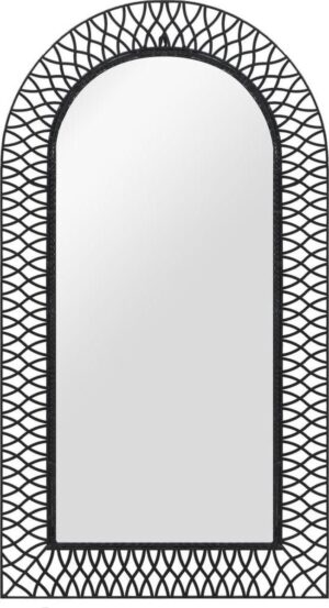 vidaXL Wandspiegel gebogen 60x110 cm zwart