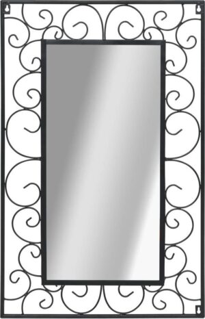 vidaXL Wandspiegel rechthoekig 50x80 cm zwart